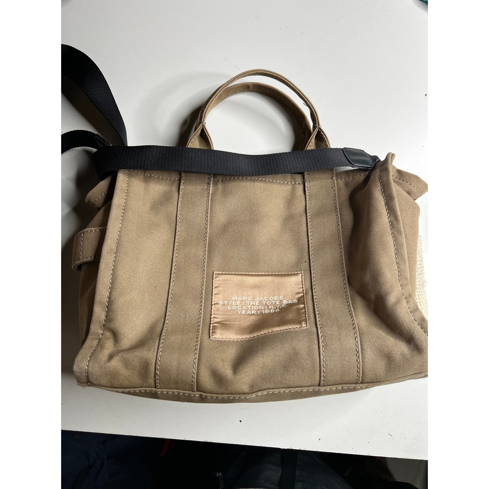 Marc Jacobs The Tote‎ Bag Small Traveler Canvas Crossbody Khaki Tan